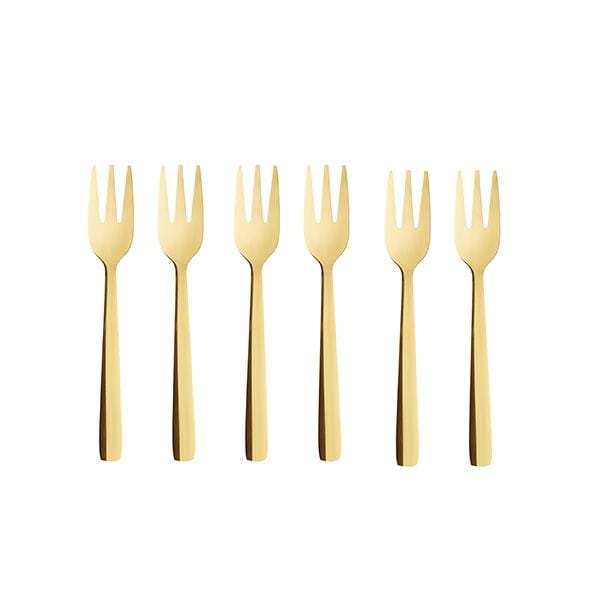Raw dessert fork 6-pack - Gold - Aida