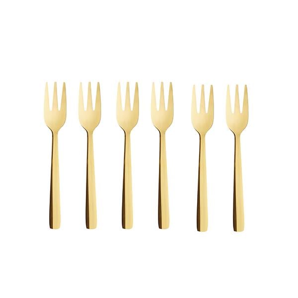 Aida Raw dessert fork 6-pack Gold