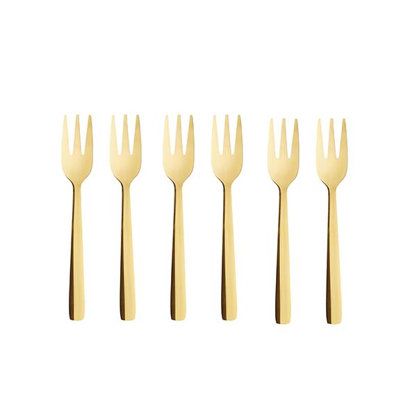 Aida Raw dessert fork 6-pack Gold