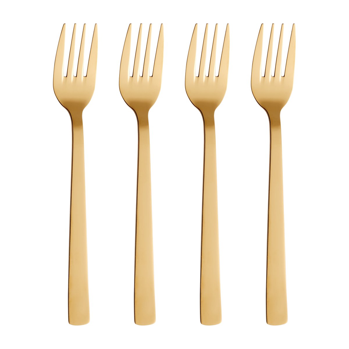 Aida Raw dinner fork 4-pack Gold | Scandinavian Design | Table cutlery | Gold-coloured