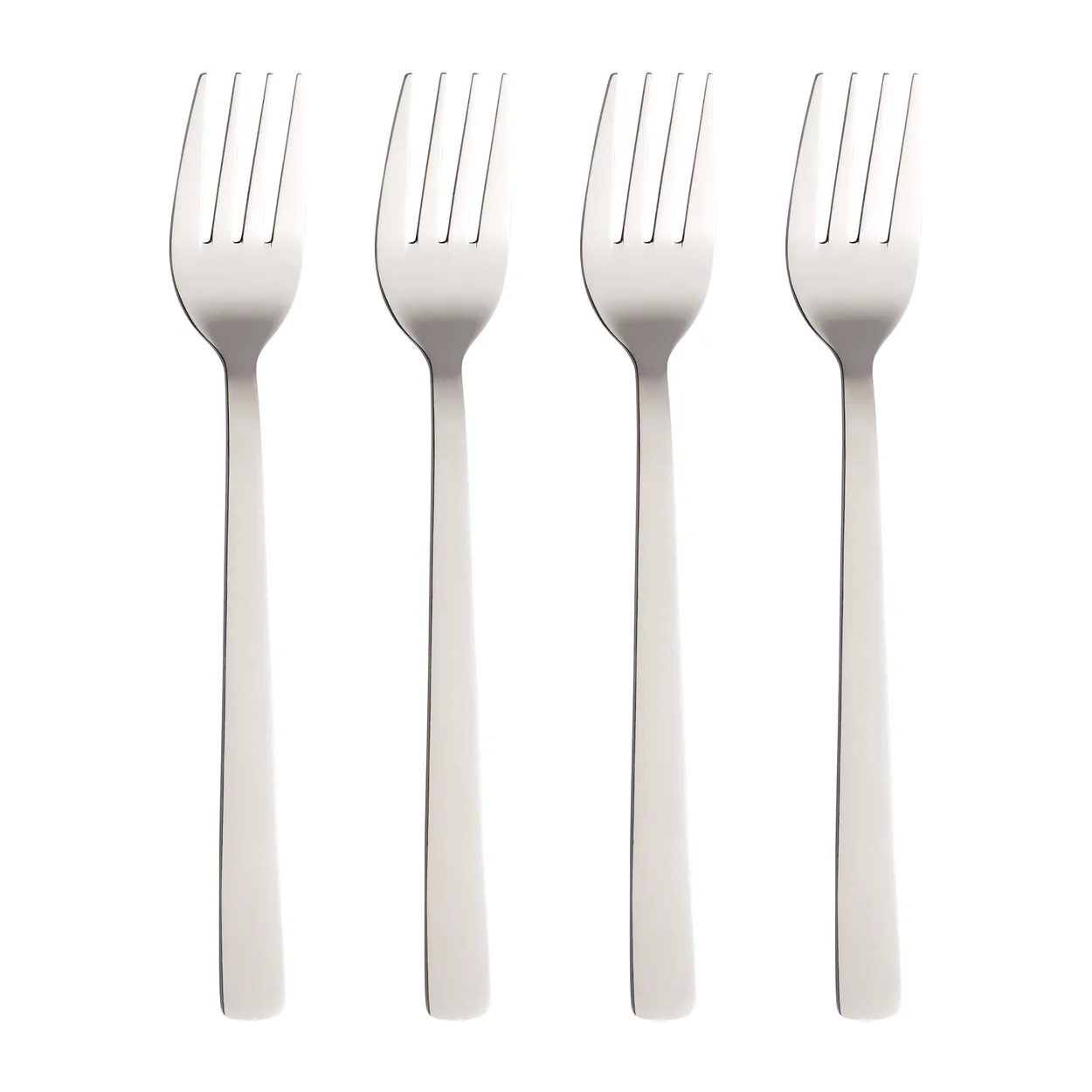 Aida Raw dinner fork 4-pack Stainless steel | Scandinavian Design | Table cutlery | Silver-coloured