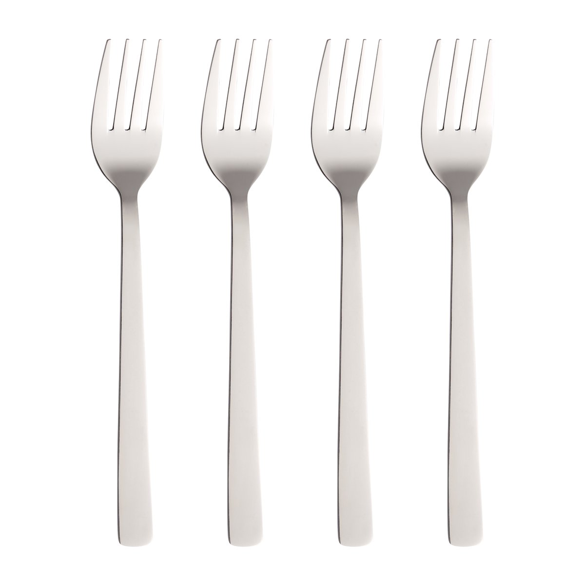 Aida Raw dinner fork 4-pack Stainless steel | Scandinavian Design | Table cutlery | Silver-coloured