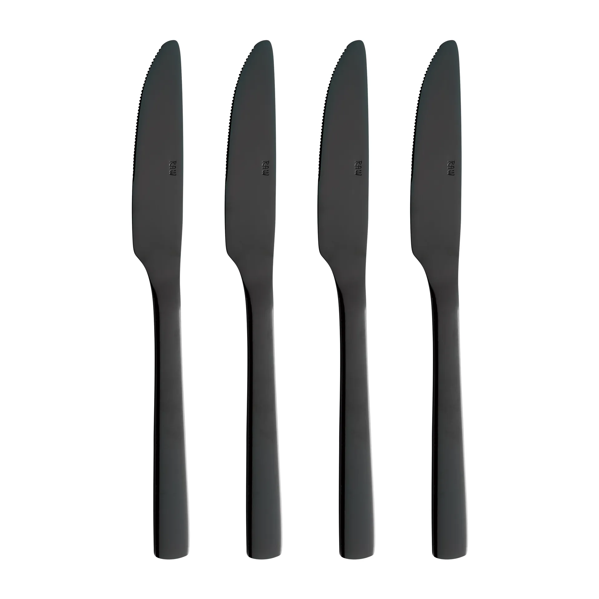 Raw dinner knife 4-pack, Black Aida