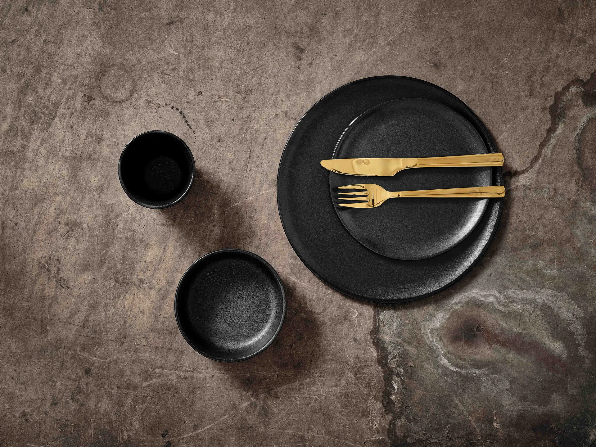 Raw dinner knife 4-pack, Gold Aida