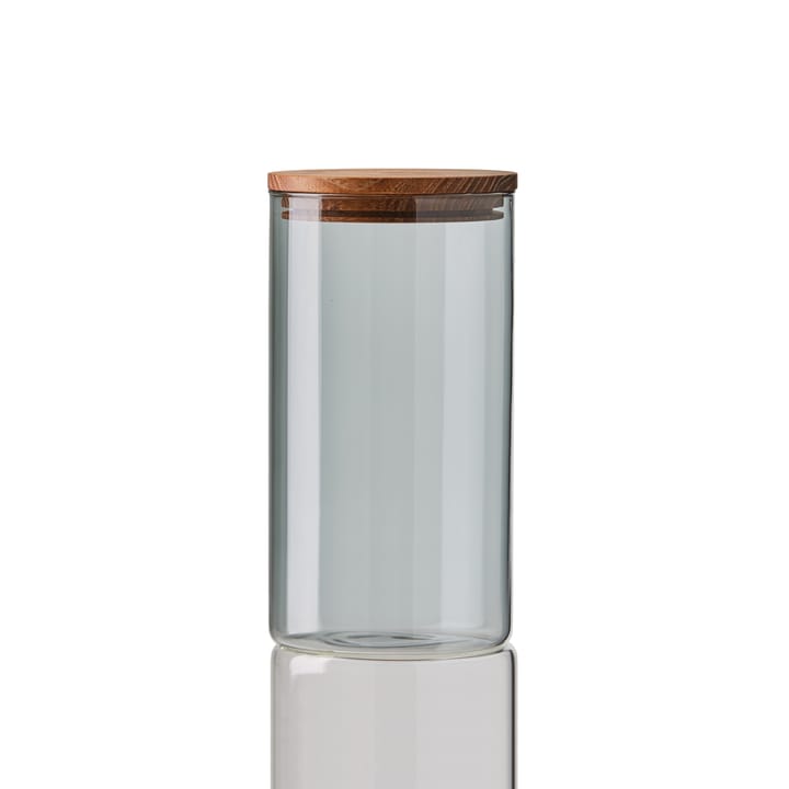 Raw glass jar smoke with wooden lid - medium - Aida