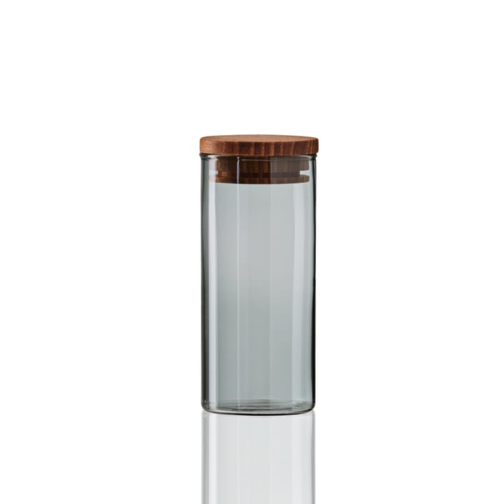 Raw glass jar smoke with wooden lid - mini - Aida