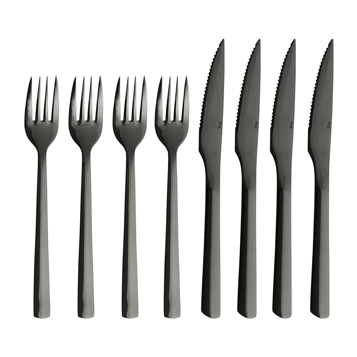 Aida Raw grill cutlery 8 pieces Black | Scandinavian Design | Cutlery sets | Black