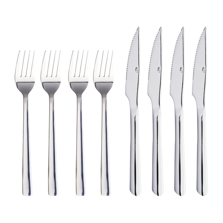 Raw grill cutlery 8 pieces - Polished stainless steel - Aida