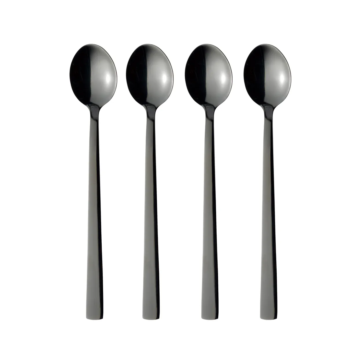 Aida Raw latte spoon 4-pack Black | Scandinavian Design | Tea & coffee spoons | Black