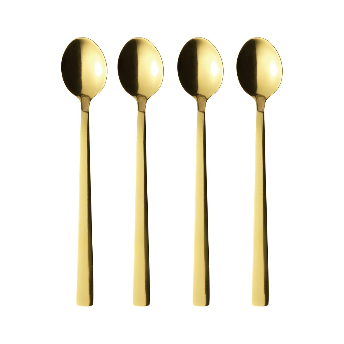 Aida Raw latte spoon 4-pack Gold | Scandinavian Design | Tea & coffee spoons | Gold-coloured