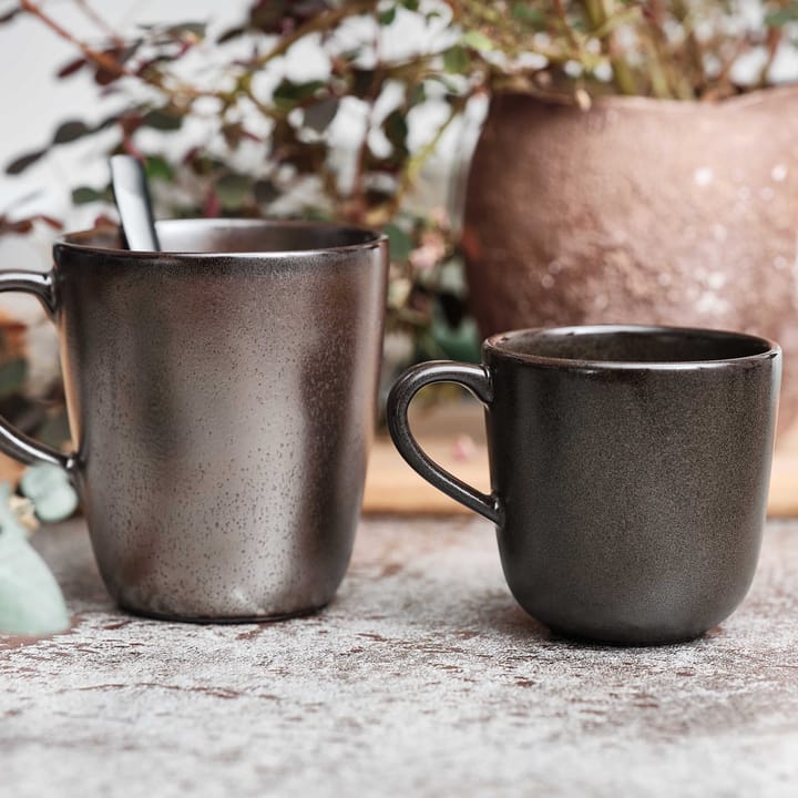 Raw mug with handle 20 cl - Metallic brown - Aida