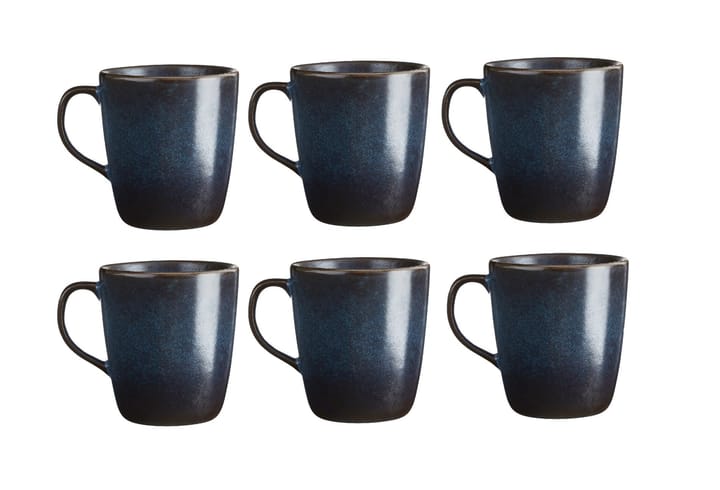 Raw mug with handle 30 cl 6-pack - Blue - Aida