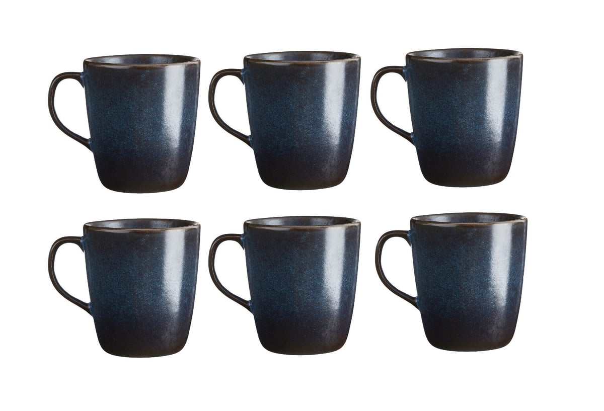 Aida Raw mug with handle 30 cl 6-pack Blue | Scandinavian Design | Coffee cups | Blue