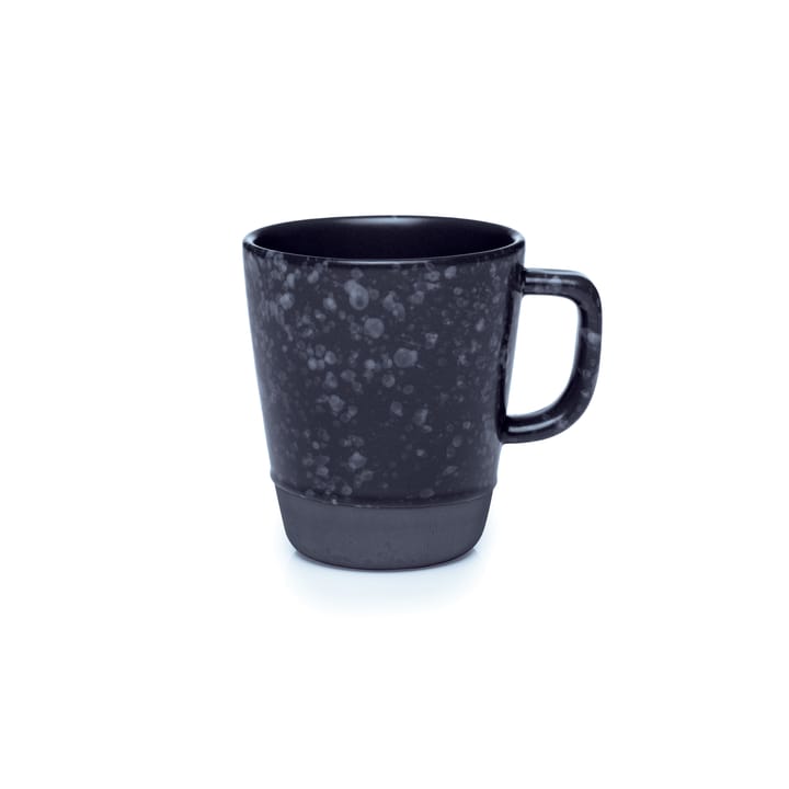 Raw mug with handle 30 cl - black with dots - Aida