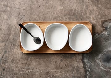 Raw Organic bowl set with wooden tray - Arctic White - Aida