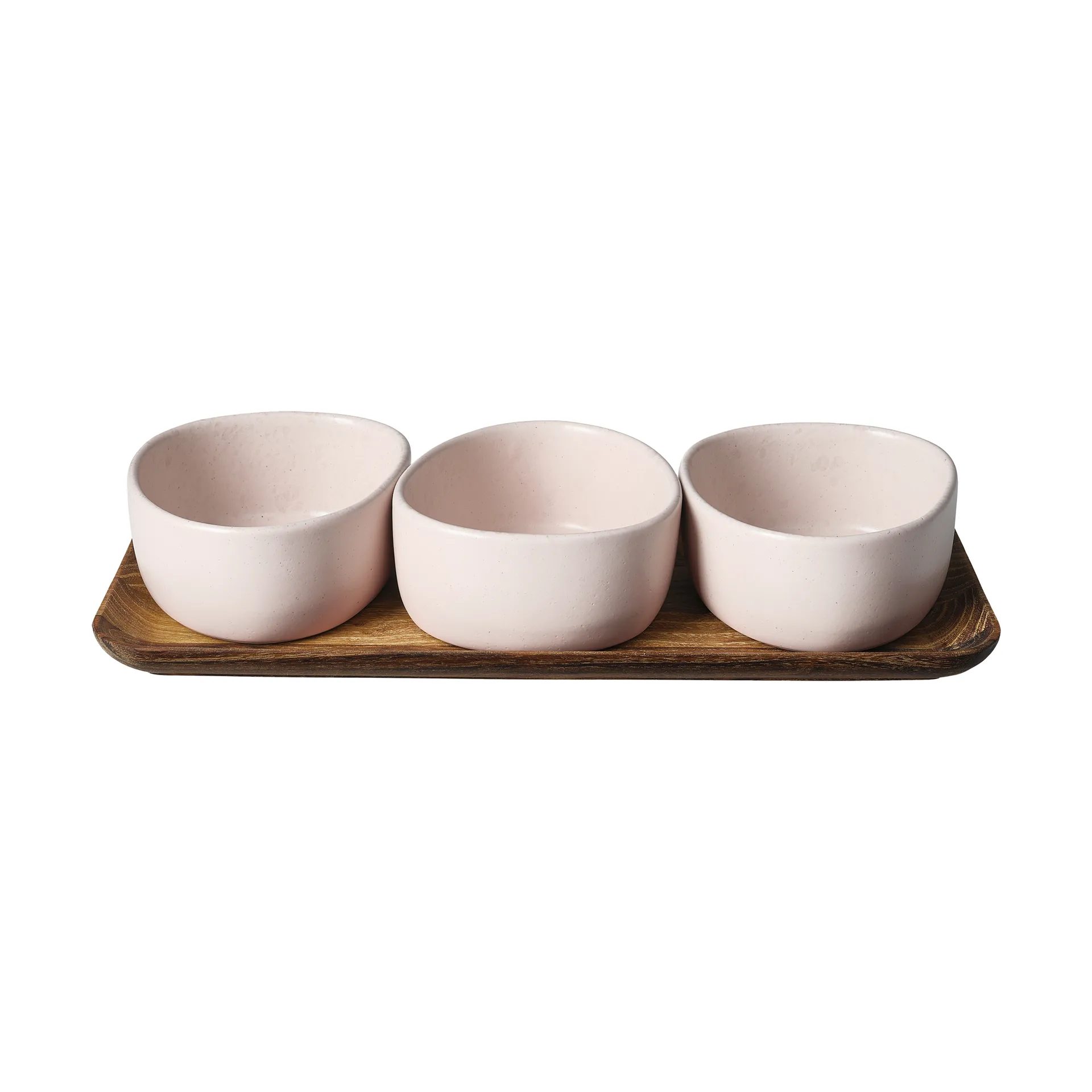 Raw Organic bowl set with wooden tray, Nordic Nude Aida