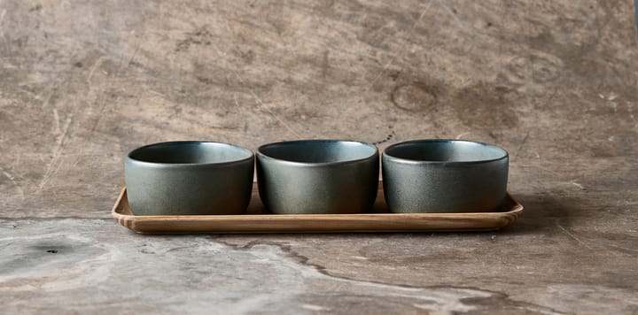 Raw Organic bowl set with wooden tray - Northern Green - Aida