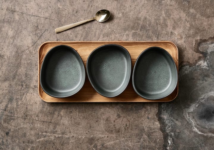 Raw Organic bowl set with wooden tray - Northern Green - Aida