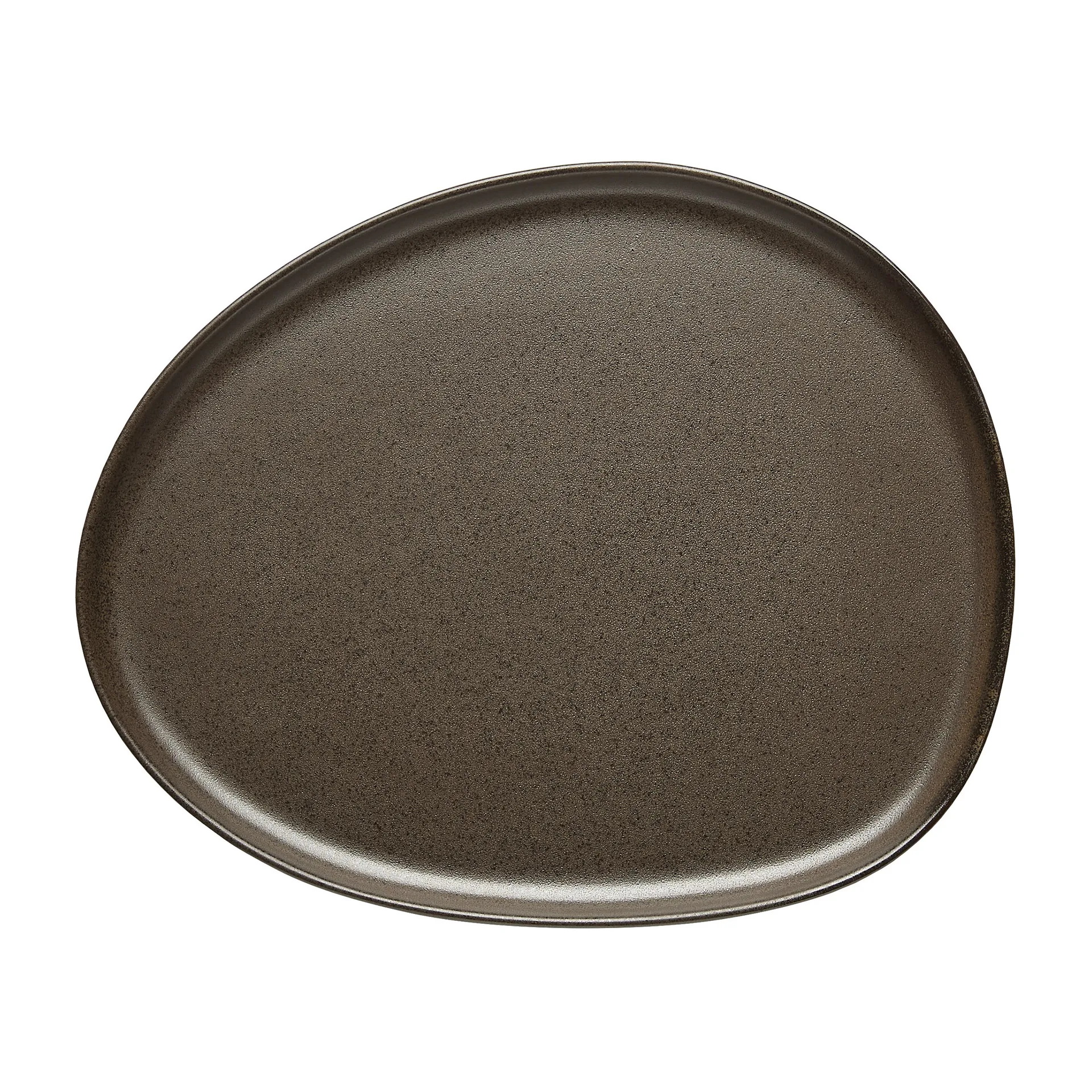Raw Organic lunch plate 24x21 cm, Metallic Brown Aida
