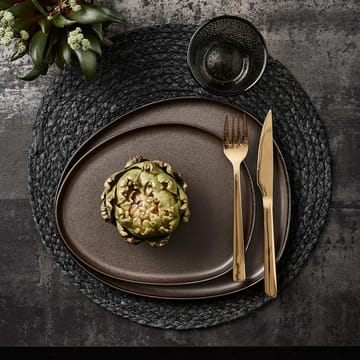 Raw Organic plate 29x25 cm - Metallic Brown - Aida