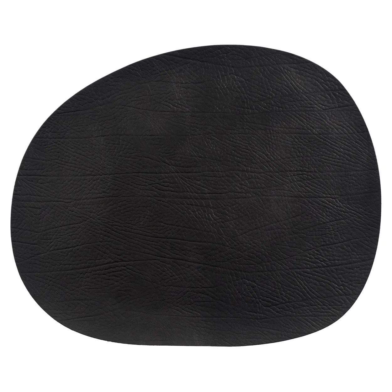 Aida Raw placemat leather Black buffalo (black) | Scandinavian Design | Placemats | Black