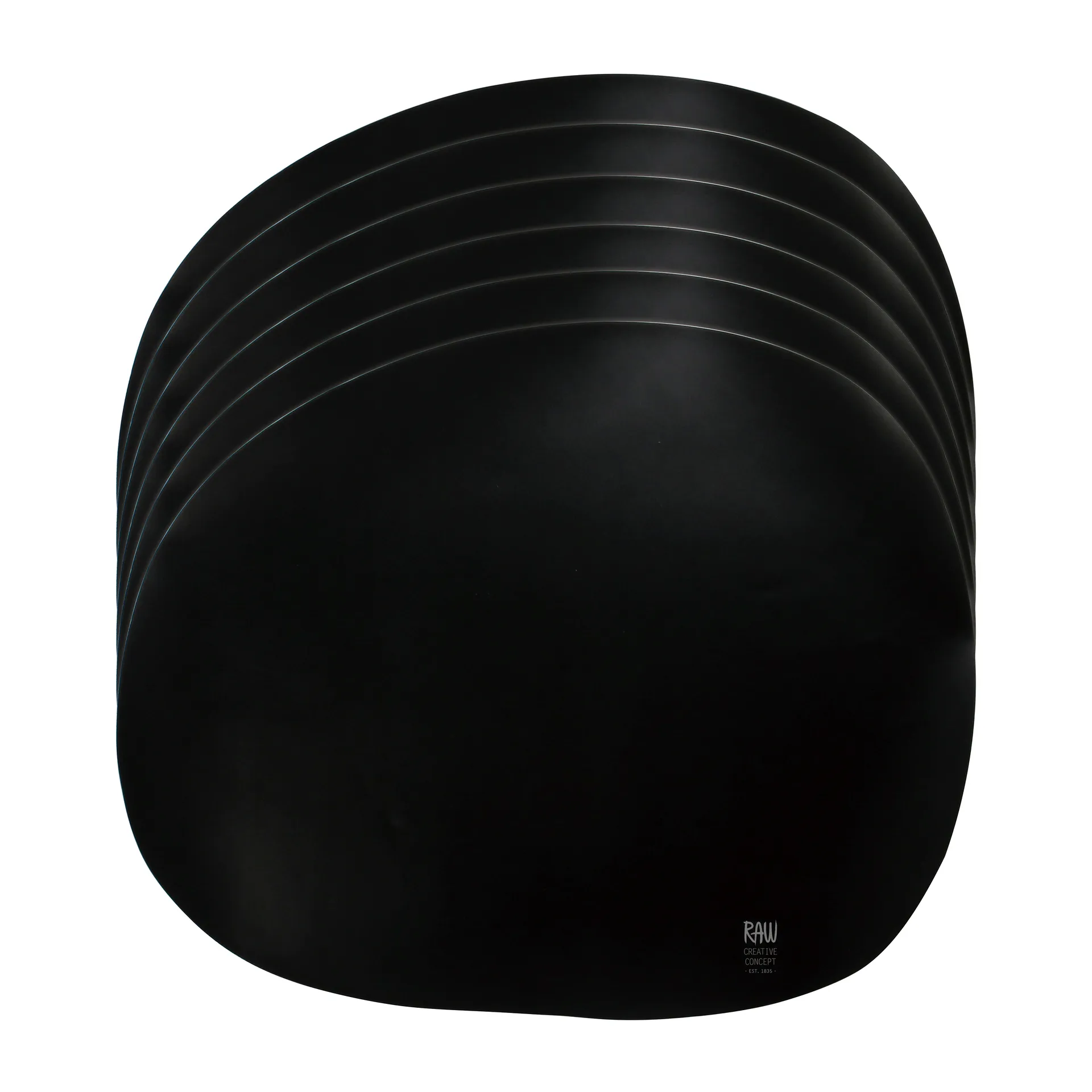 Raw placemat silicone 6-pack, Black Aida