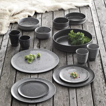 Raw plate Ø20 cm - black with dots - Aida