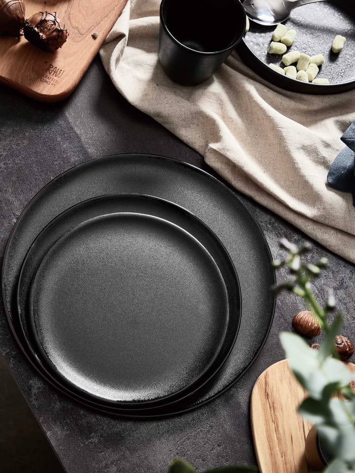 Raw plate Ø23 cm - Titanium black - Aida