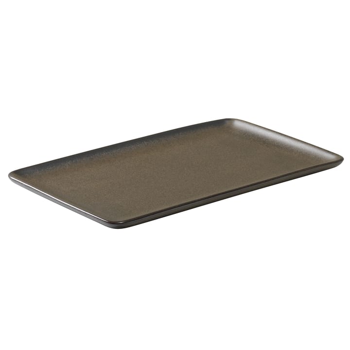 Raw plate 23.5x15 cm - metallic brown - Aida