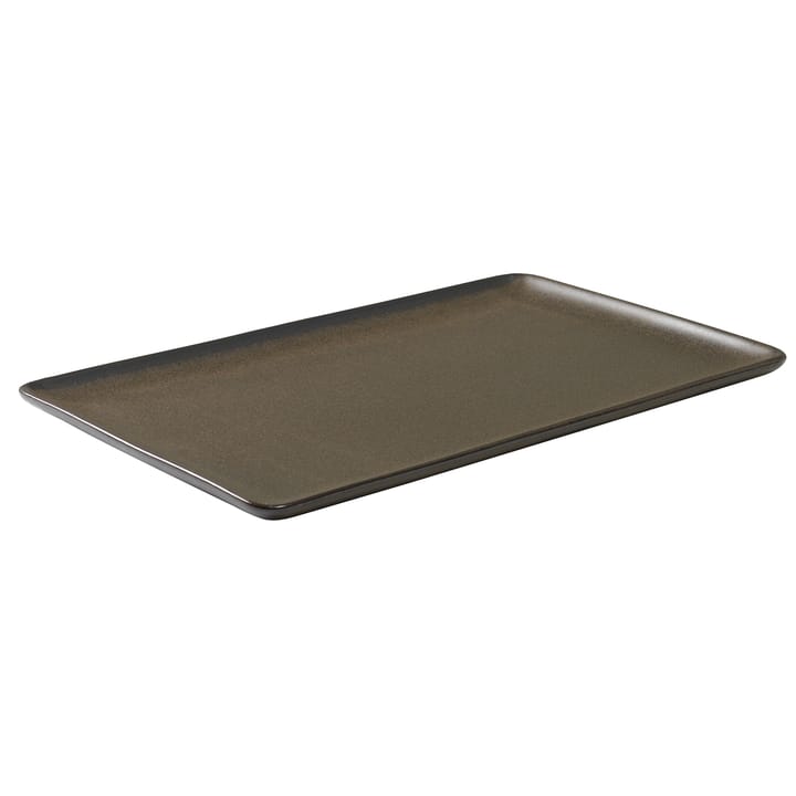 Raw plate 31.5x20 cm - metallic brown - Aida
