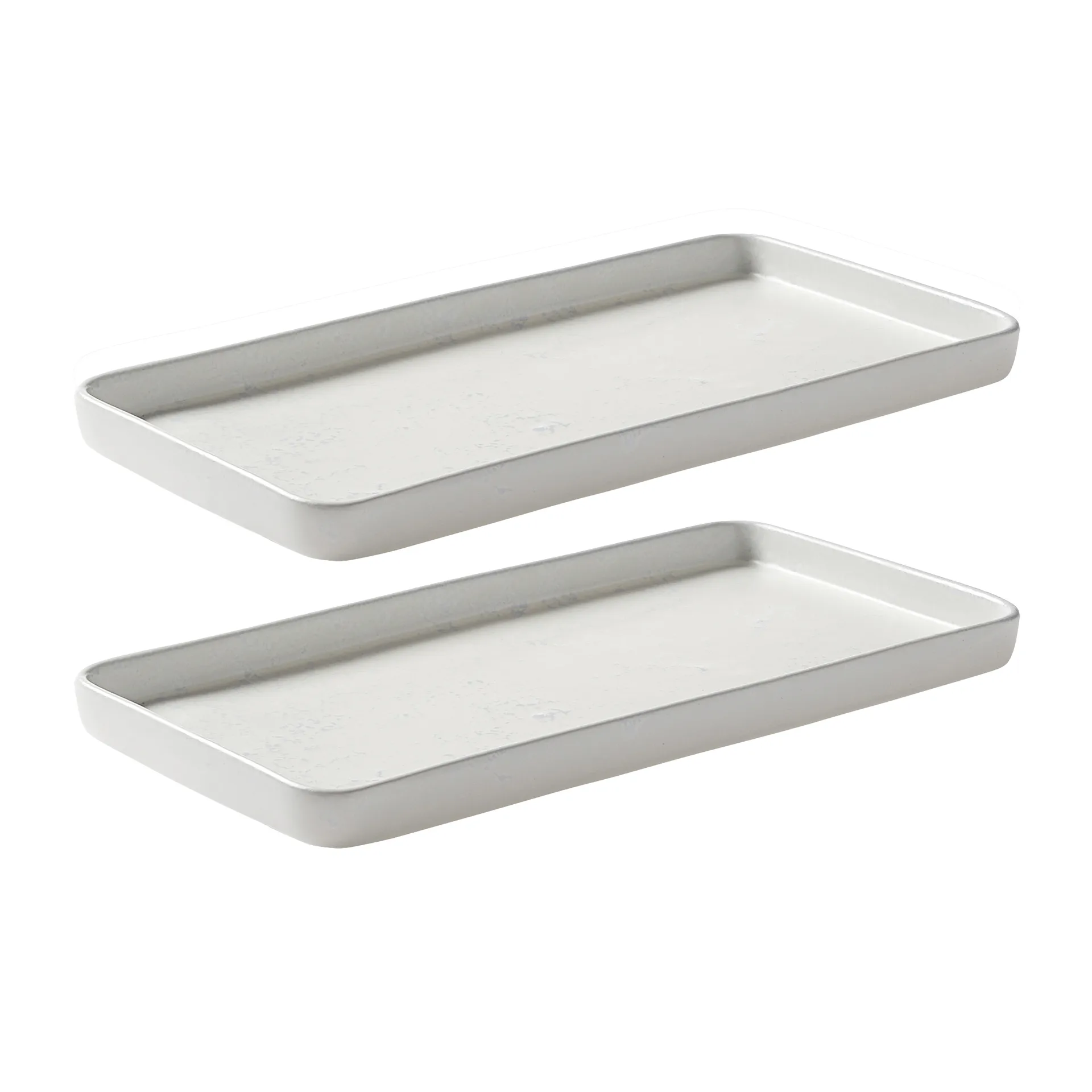 Raw saucer 18x34 cm 2-pack, Arctic white Aida