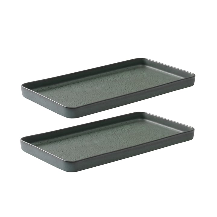 Raw saucer 18x34 cm 2-pack - northern green - Aida