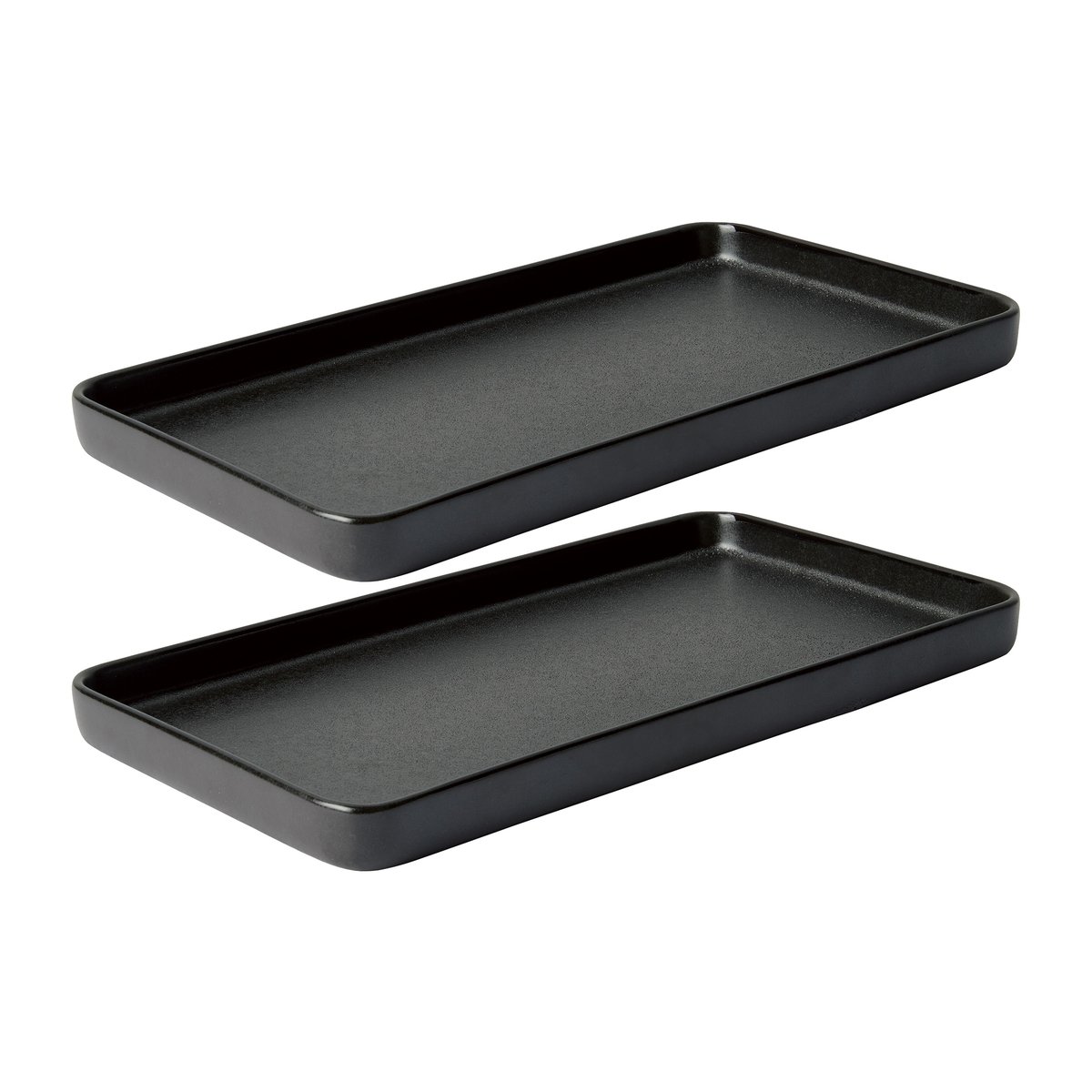 Aida Raw saucer 18x34 cm 2-pack Titanium Black | Scandinavian Design | Serving platters & dishes | Black