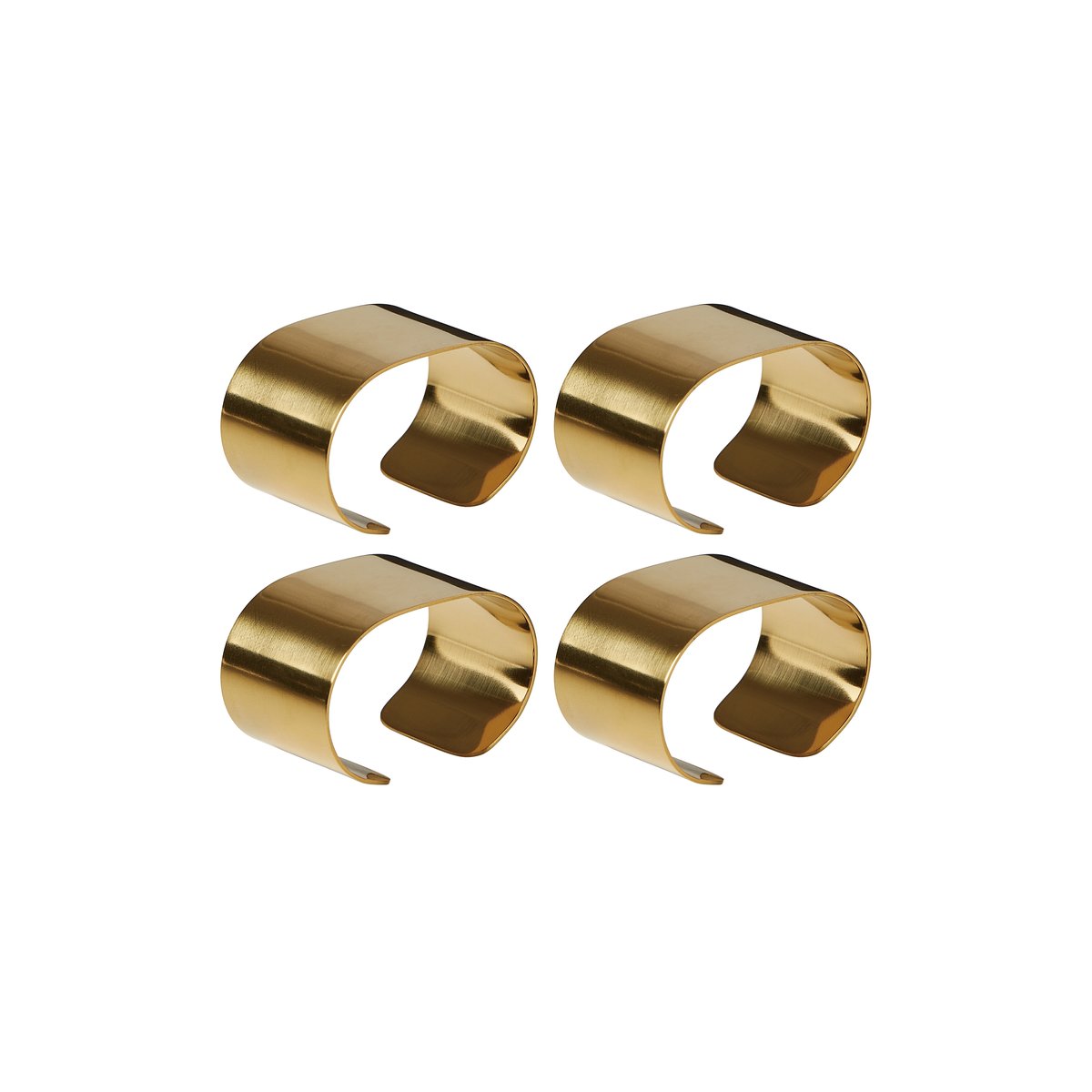 Aida Raw serviette holder 4-pack Gold | Scandinavian Design | Napkin rings & holders | Gold-coloured