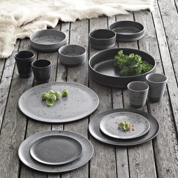 Raw serving bowl Ø 30 cm - grey with polka dots - Aida
