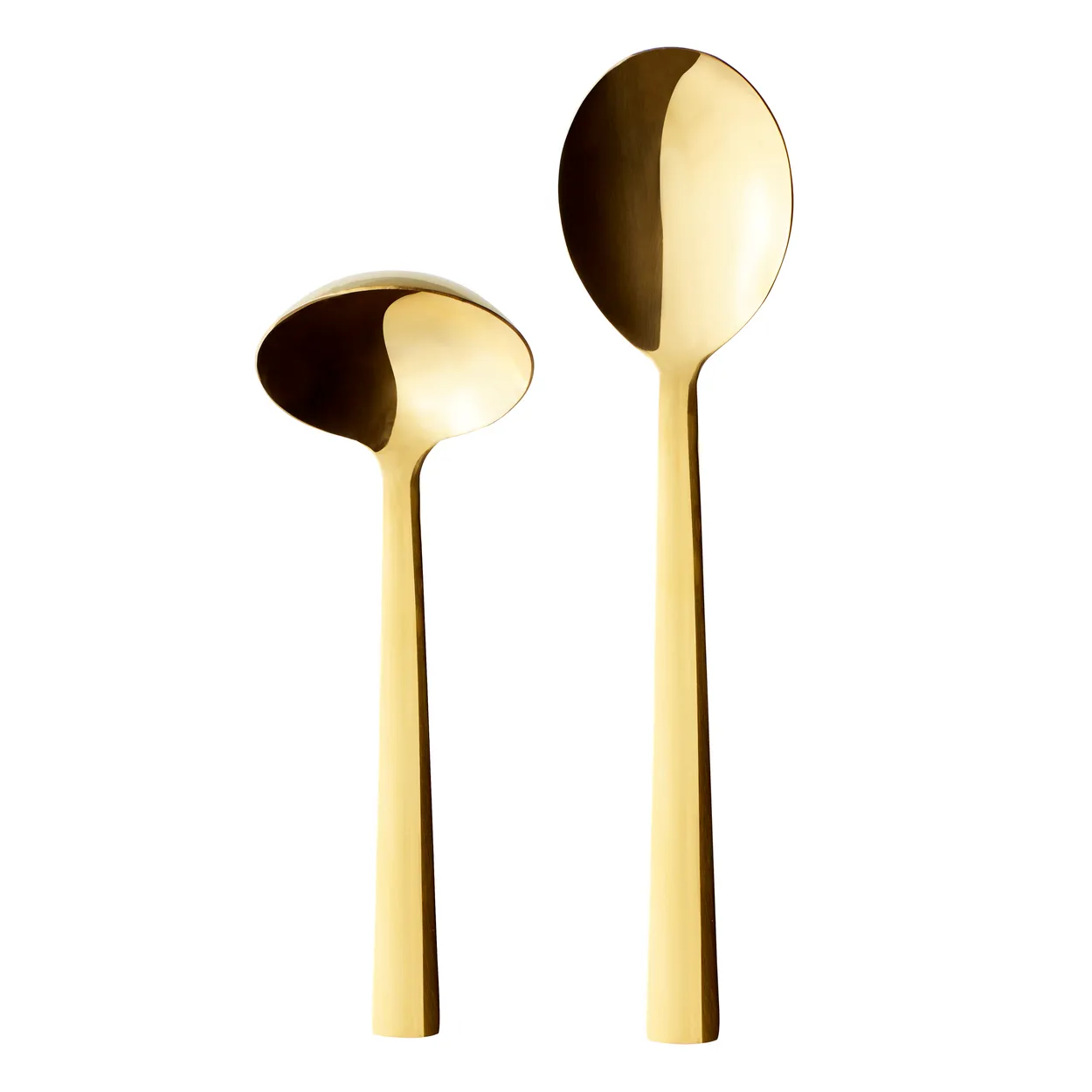 Aida Raw serving spoon 2 pieces gold | Scandinavian Design | Serving utensils | Gold-coloured