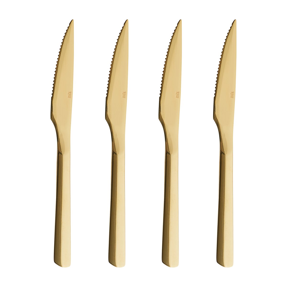 Aida Raw steak knife 4-pack Gold | Scandinavian Design | Steak knives | Gold-coloured
