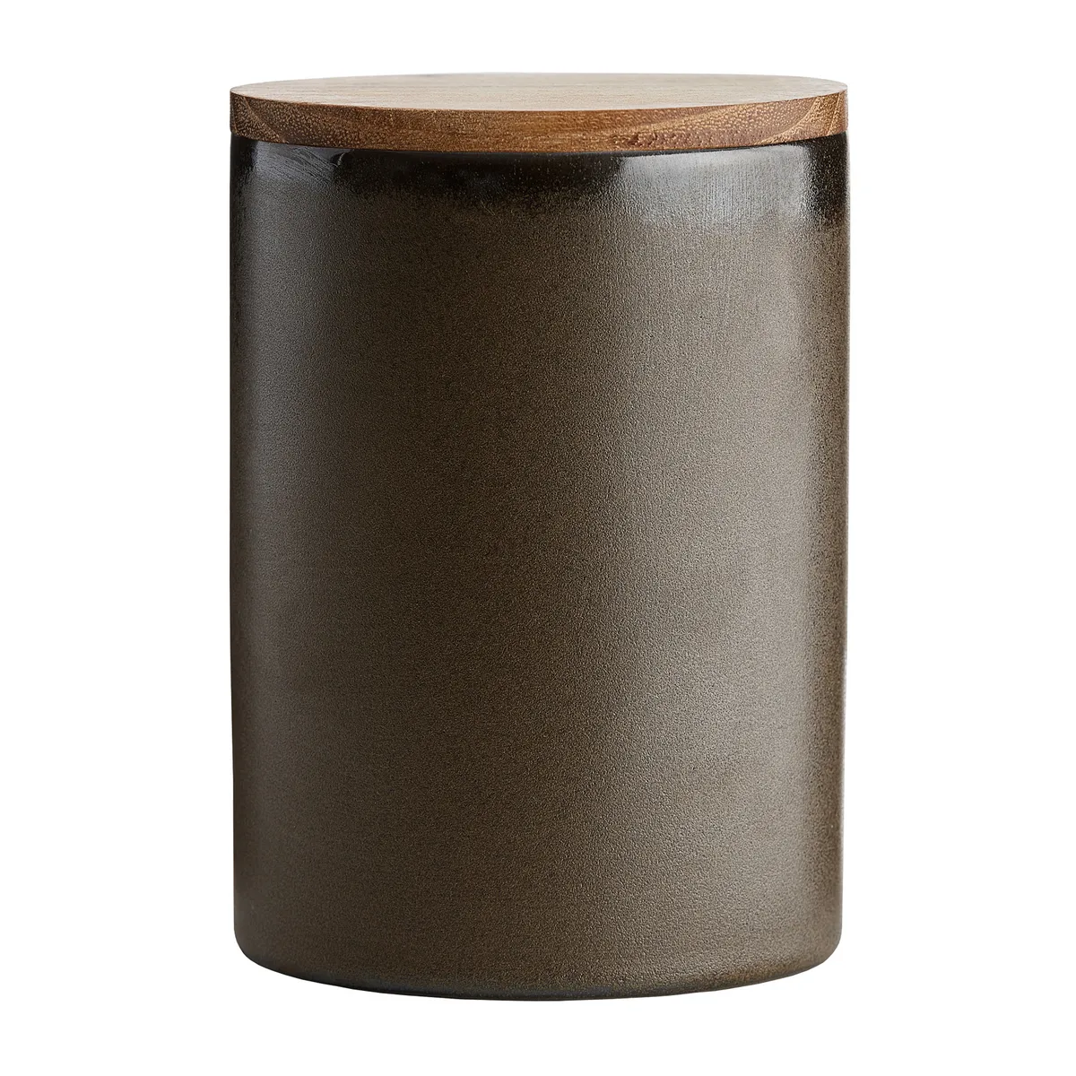 Aida Raw storage jar with lid 15 cm Metallic brown