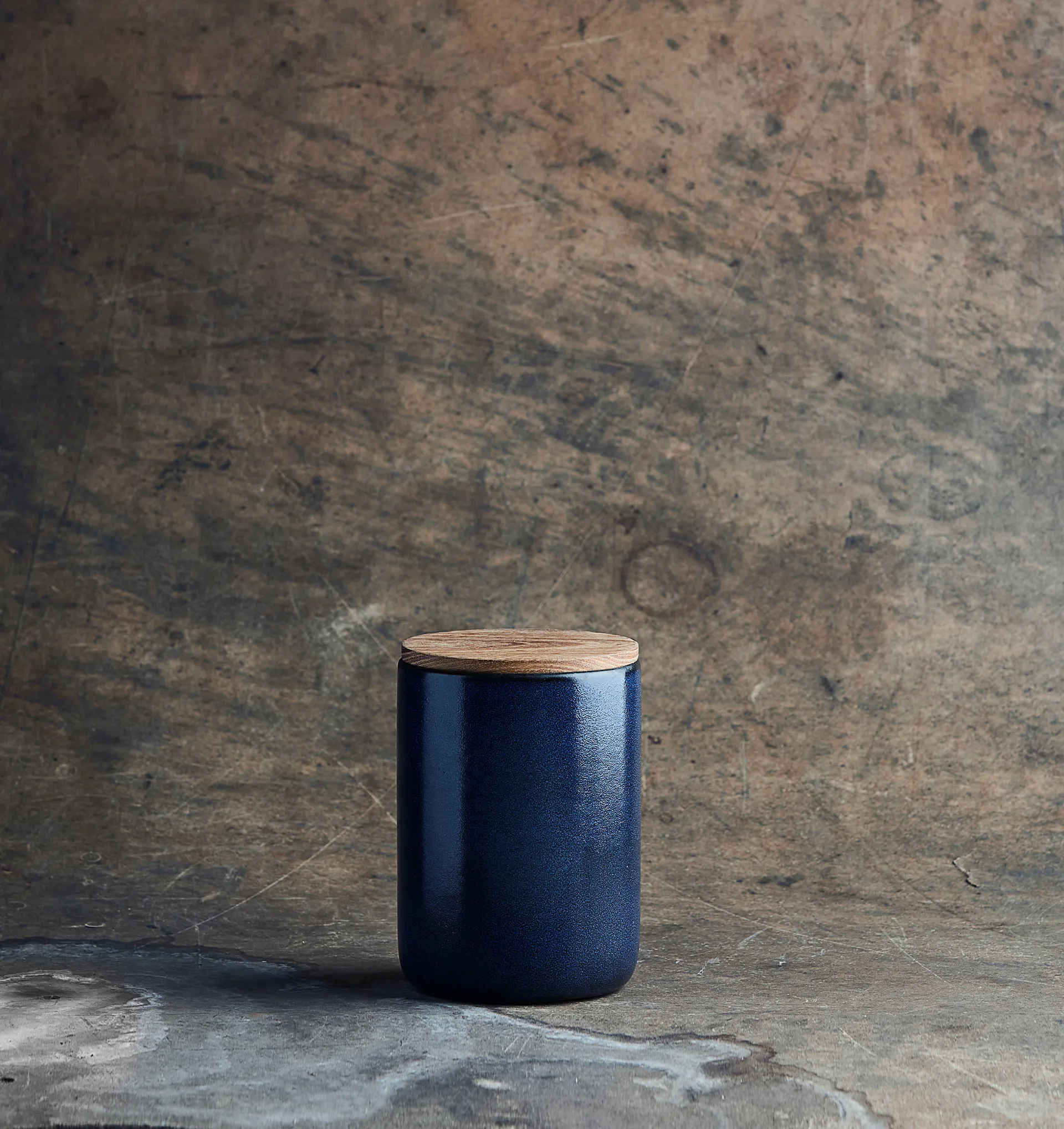 Raw storage jar with lid 15 cm, Midnight blue Aida