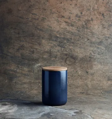 Raw storage jar with lid 15 cm - Midnight blue - Aida
