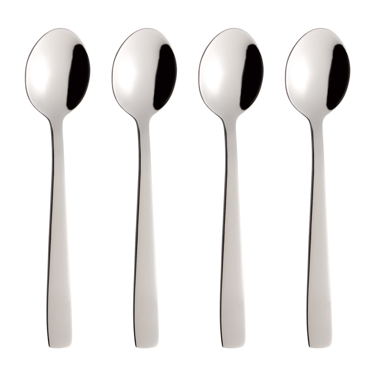 Aida Raw teaspoon 4-pack Stainless steel | Scandinavian Design | Tea & coffee spoons | Silver-coloured