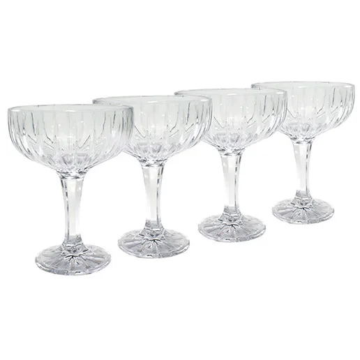 Relief champagne glasss 4-pack, Clear Aida