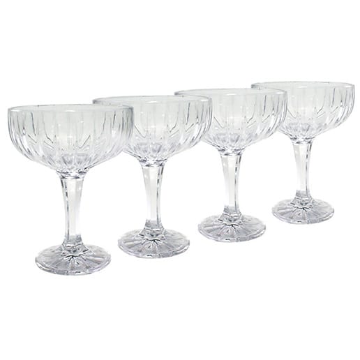 Relief champagne glasss 4-pack - Clear - Aida