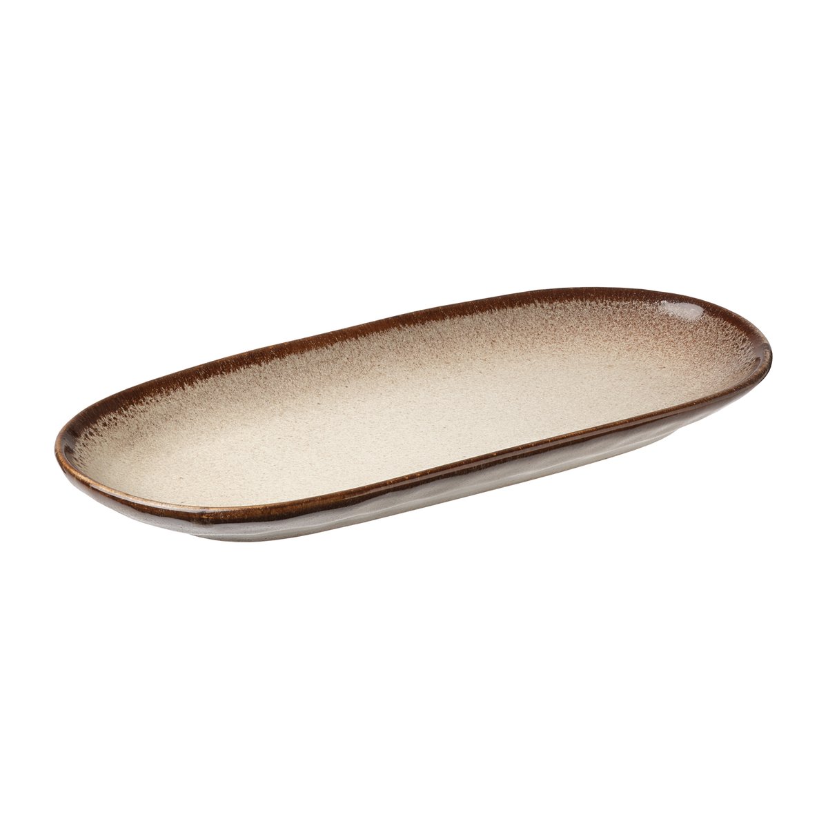 Aida Soholm Sonja plate oval 12.3x25.5 cm Brown | Scandinavian Design | Dinner plates | Brown