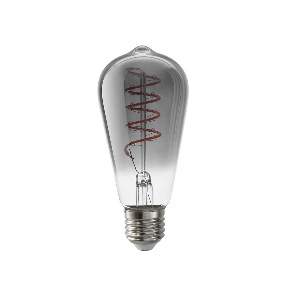 Airam Filament LED-Edison light source, Smoke, dimmable, spiral e27, 5w Airam