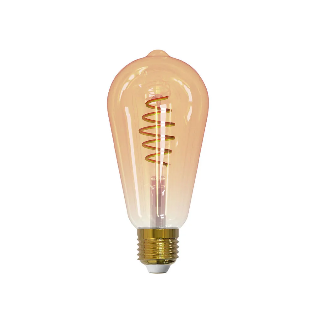 Airam Smart Home Filament LED-Edison light bulb Amber, st64, spiral e27, 6w