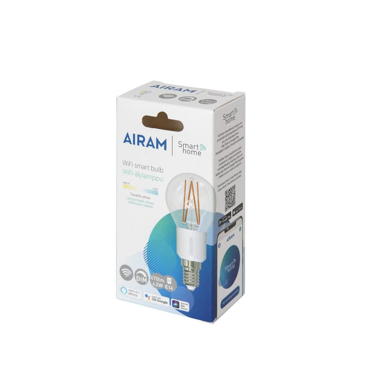 Airam Smart Home Filament LED globe light source - Clear e14, 5w - Airam