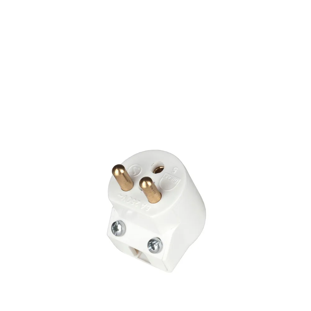 Lamp plug, White, grounded Airam