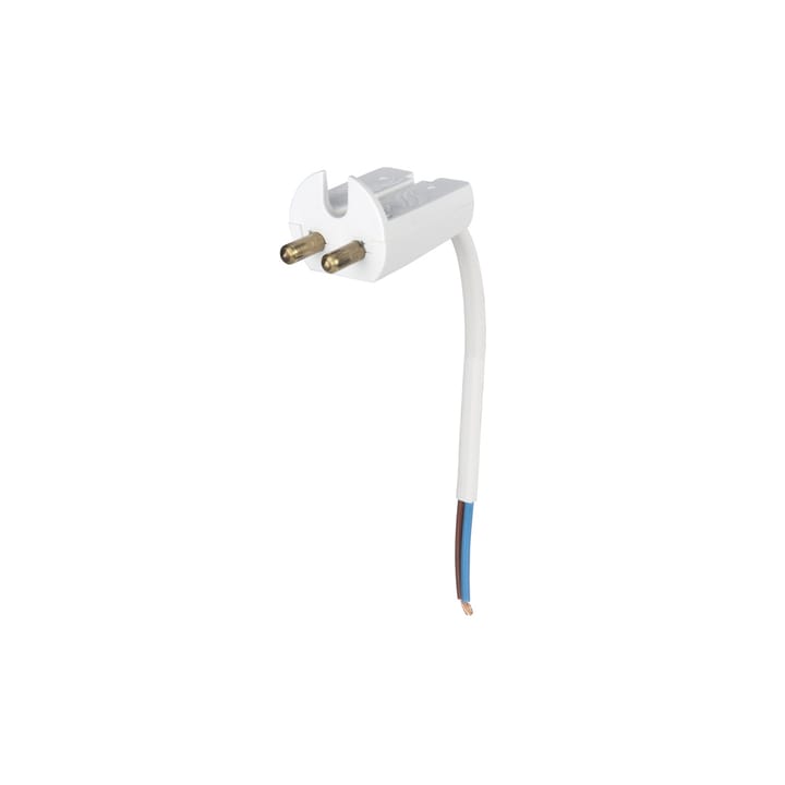 Lamp plug - White, with cable 11 cm, ungrounded - Airam