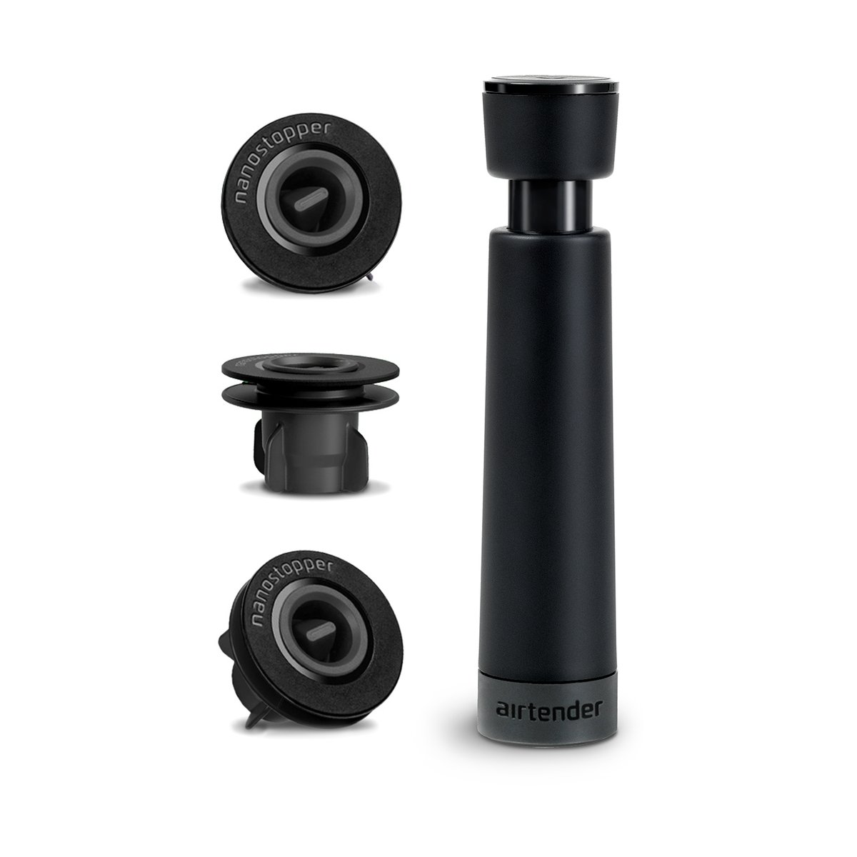 Airtender vacuum sealer wine 3 pcs stoppers | Scandinavian Design | Other kitchen utensils | Black